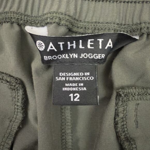 Athleta Brooklyn Jogger Pants Women 12 Green Stretch Travel Casual Workwear - Picture 2 of 11